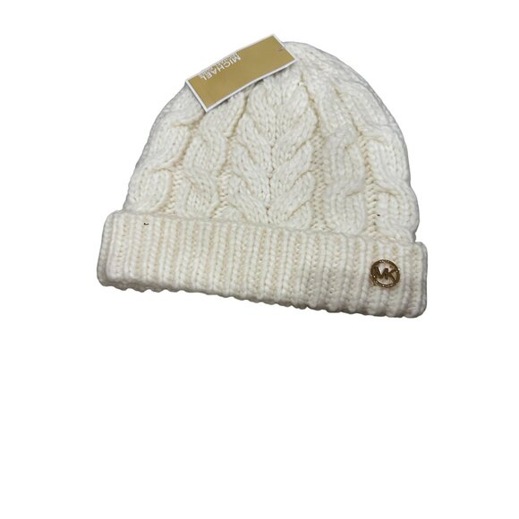 Michael Michael Kors Women's Moving Cables Knit Hat, Cream, One Size - Picture 2 of 3
